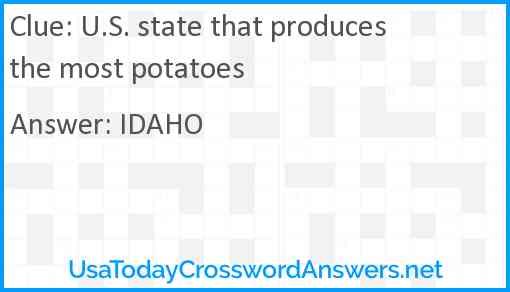 U.S. state that produces the most potatoes Answer