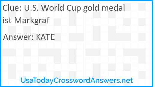 U.S. World Cup gold medalist Markgraf Answer