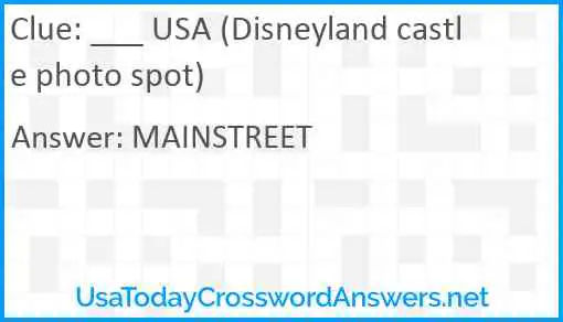 ___ USA (Disneyland castle photo spot) Answer