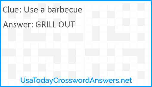 Use a barbecue crossword clue UsaTodayCrosswordAnswers net