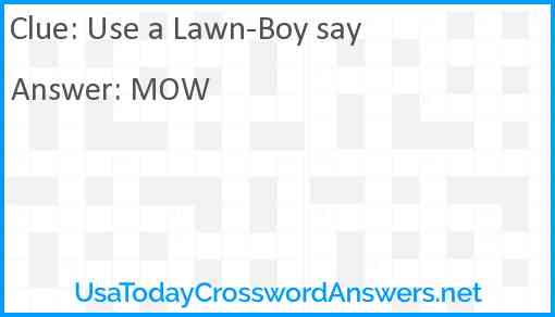 Use a Lawn-Boy say Answer
