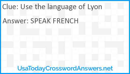 Use the language of Lyon Answer