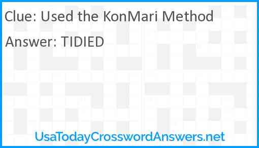 Used the KonMari Method Answer