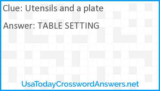 Utensils and a plate Answer