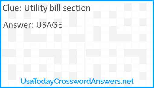 Utility bill section Answer