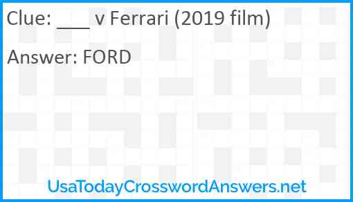 ___ v Ferrari (2019 film) Answer