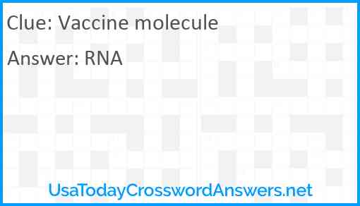 Vaccine molecule Answer