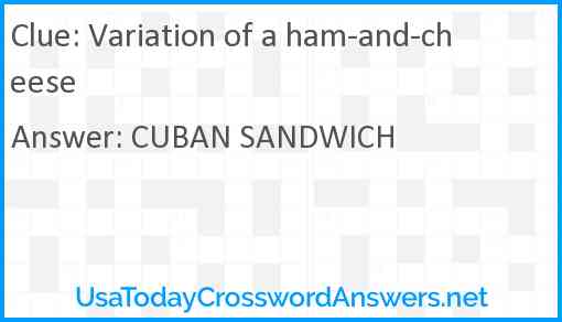 Variation of a ham-and-cheese Answer