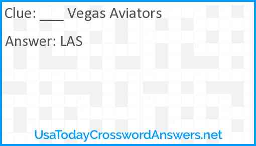 ___ Vegas Aviators Answer