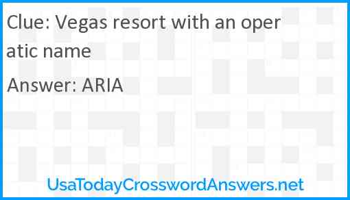 Vegas resort with an operatic name Answer