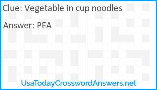 Vegetable in cup noodles Answer