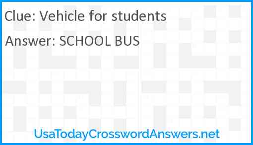 Vehicle for students Answer