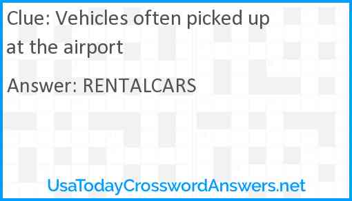 Vehicles often picked up at the airport Answer