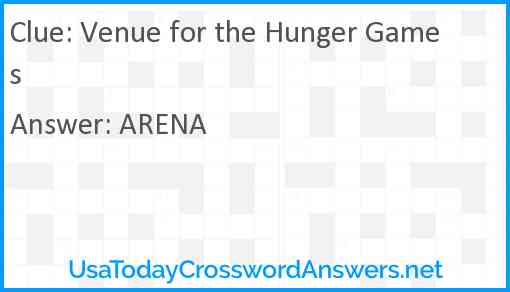 Venue for the Hunger Games Answer