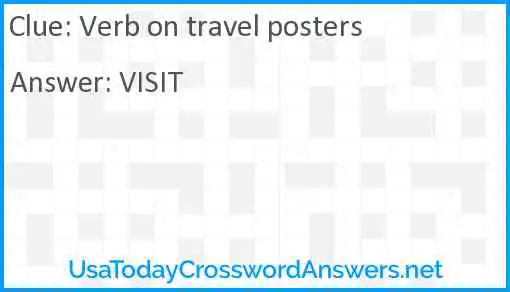 Verb on travel posters Answer