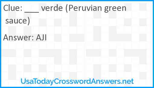 ___ verde (Peruvian green sauce) Answer