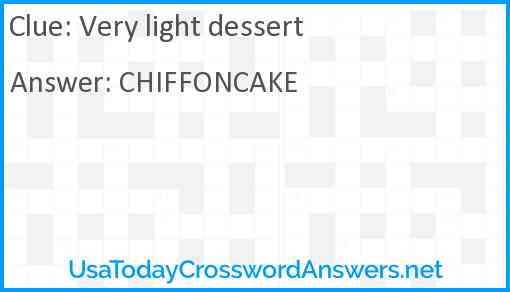 Very light dessert Answer