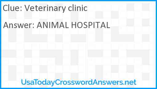 Veterinary clinic Answer