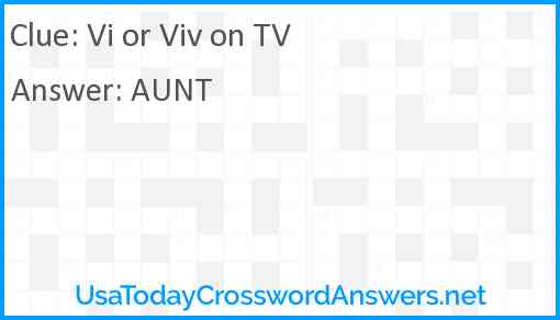 Vi or Viv on TV Answer