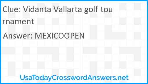 Vidanta Vallarta golf tournament Answer