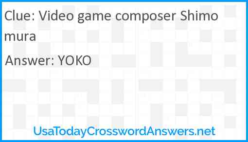 Video game composer Shimomura Answer