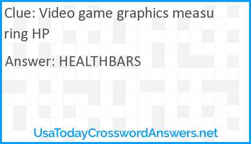 Video game graphics measuring HP Answer