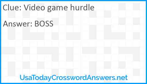 Video game hurdle Answer