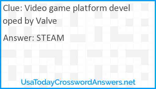 Video game platform developed by Valve Answer