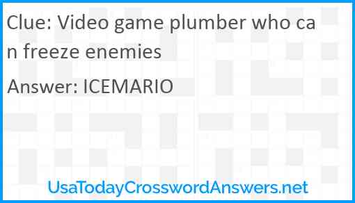 Video game plumber who can freeze enemies Answer