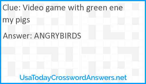 Video game with green enemy pigs Answer