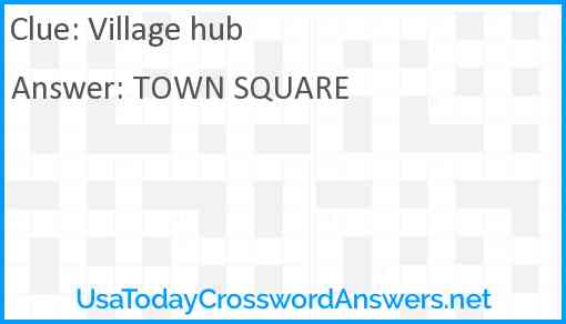 Village hub Answer