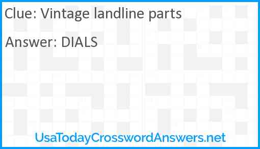 Vintage landline parts Answer