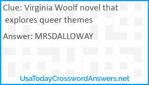 Virginia Woolf novel that explores queer themes Answer