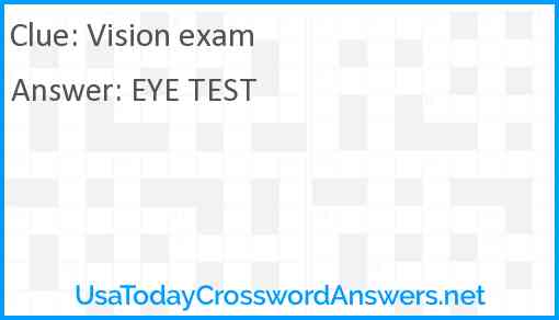 Vision exam Answer