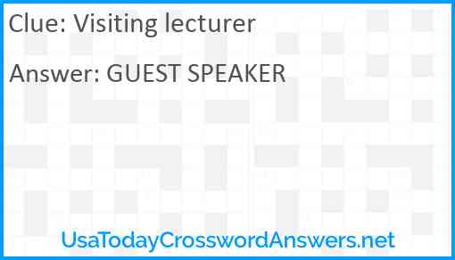 Visiting lecturer Answer