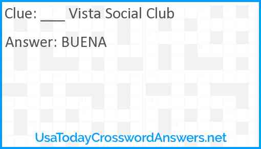 ___ Vista Social Club Answer