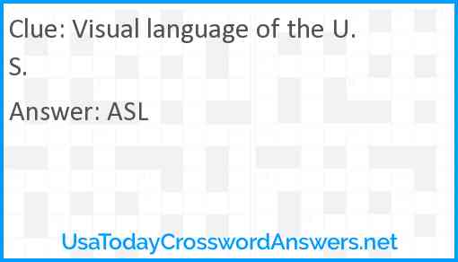 Visual language of the U.S. Answer