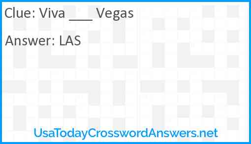 Viva ___ Vegas Answer