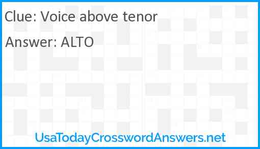 Voice above tenor Answer
