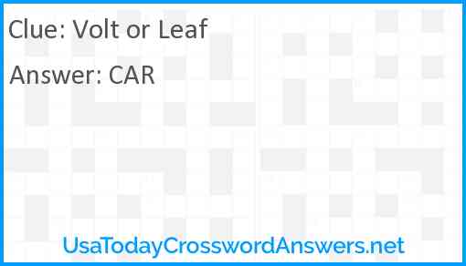 Volt or Leaf Answer