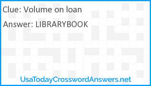 Volume on loan Answer