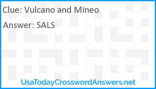 Vulcano and Mineo Answer