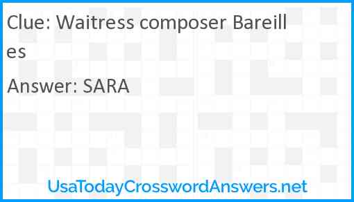 Waitress composer Bareilles Answer