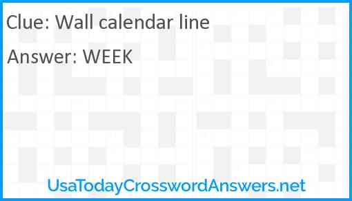Wall calendar line Answer