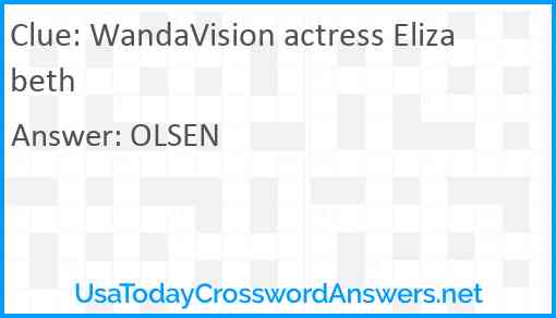 WandaVision actress Elizabeth Answer