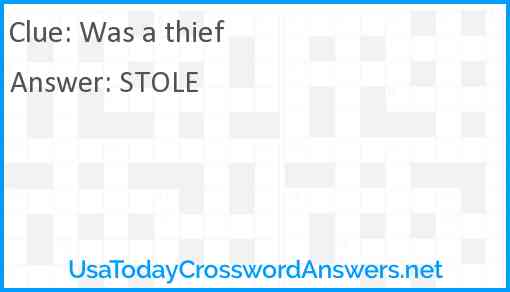 Was a thief Answer