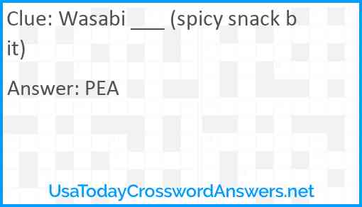 Wasabi ___ (spicy snack bit) Answer