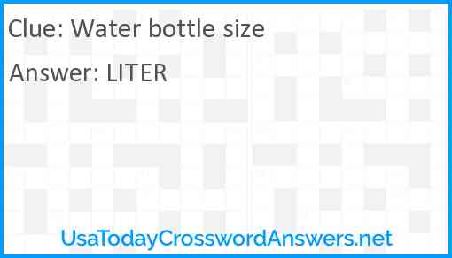 Water bottle size Answer