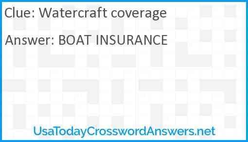 Watercraft coverage Answer