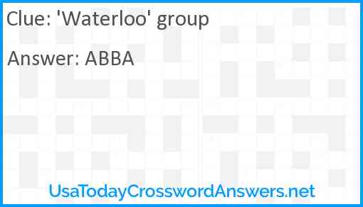 'Waterloo' group Answer